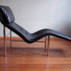 Tord Björklund Skye Chaiselongue, black Leather and Chrome