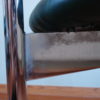 Set of 4 Steeltube Armchairs in petrol leatherette by Hans Kaufeld