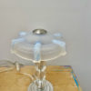 Jacques Adnet Stacked Glass Lamp with Opaline Lampshade Jacques Adnet Stacked Glass Lamp with Opaline Lampshade