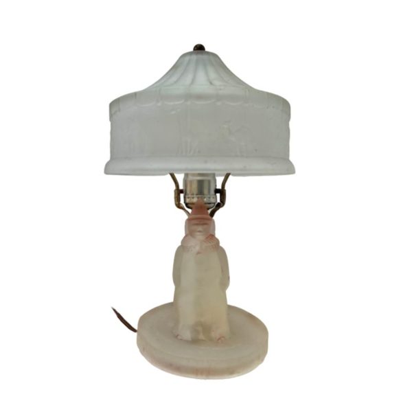 Mid Century "Circus" Frosted Glass Lamp by L. E. Smith