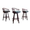 Set of 3 McGuire Vintage Rattan Barstools