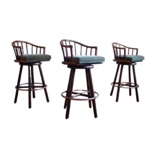 Set of 3 McGuire Vintage Rattan Barstools