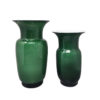 1970s Gorgeous Green Pair of Vases in Murano Glass by Carlo Nason. Made in Italy