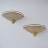 Art Deco demilune sconces/wall lights by Berry`s London, glass, a pair, 1930`s ca, English