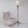 Edouard Schenck floor lamp, hand forged wrought iron with dragons, 1930`s ca, French
