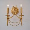 Sciolari wall lights sconces gilt brass Neoclassical, a pair, 1960`s ca, Italian
