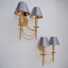 Sciolari wall lights sconces gilt brass Neoclassical, a pair, 1960`s ca, Italian