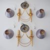 Sciolari wall lights sconces gilt brass Neoclassical, a pair, 1960`s ca, Italian
