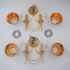 Sciolari wall lights sconces gilt brass Neoclassical, a pair, 1960`s ca, Italian