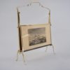 Vintage brass magazine rack, Maison Bagues, with etchings, foldable, 1940`s ca, French Vintage brass magazine rack, Maison Bagues, with etchings, foldable, 1940`s ca, French