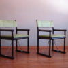 Vintage Rattan Directors Chairs, Set of 2