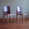 "Bittersüß" Diningchairs in aubergine leather by Matteograssi, Set of 6