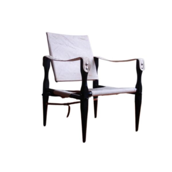 Wilhelm Kienzle vintage safari armchair, beech & canvas Wilhelm Kienzle vintage safari armchair, beech & canvas
