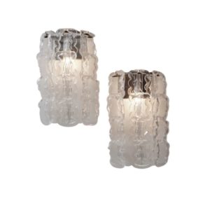 Angelo Mangiarotti style wall lights, Murano glass chain link, 1970`s ca, Italian