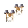 Sciolari wall lights sconces gilt brass Neoclassical, a pair, 1960`s ca, Italian