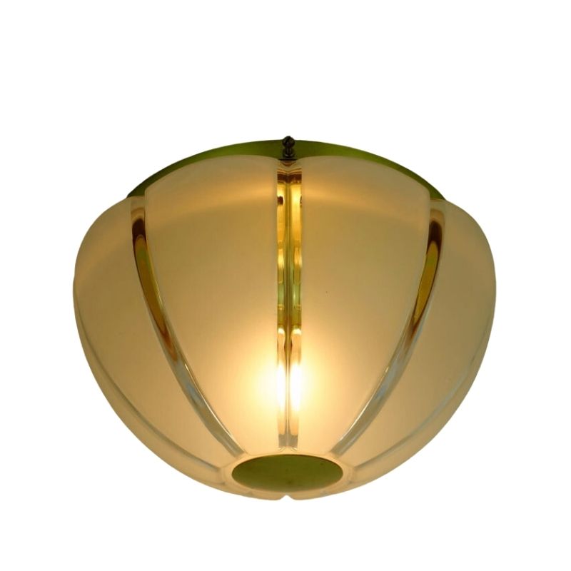 glashuette limburg CEILING LAMP sconce glass and brass 1970s – 2 available