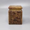 1960s Beautiful Brown Alabaster Box. Handmade. Made in Italy