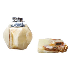 1960s Gorgeous Smoking Set in Onyx. Made in Italy