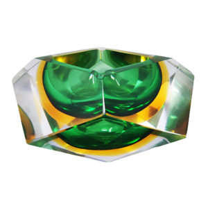 1960s Gorgeous Big Green Ashtray or Catchall by Flavio Poli for Seguso. Made in Italy