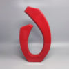 1970s Gorgeous Space Age Red Vase in Ceramic by Pietro Arosio. Made in Italy