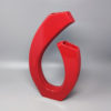 1970s Gorgeous Space Age Red Vase in Ceramic by Pietro Arosio. Made in Italy