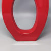 1970s Gorgeous Space Age Red Vase in Ceramic by Pietro Arosio. Made in Italy