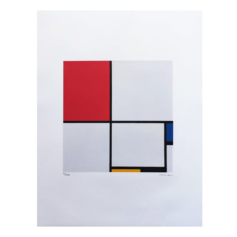1970s Original Gorgeous Piet Mondrian “Composition” Limited Edition Lithograph