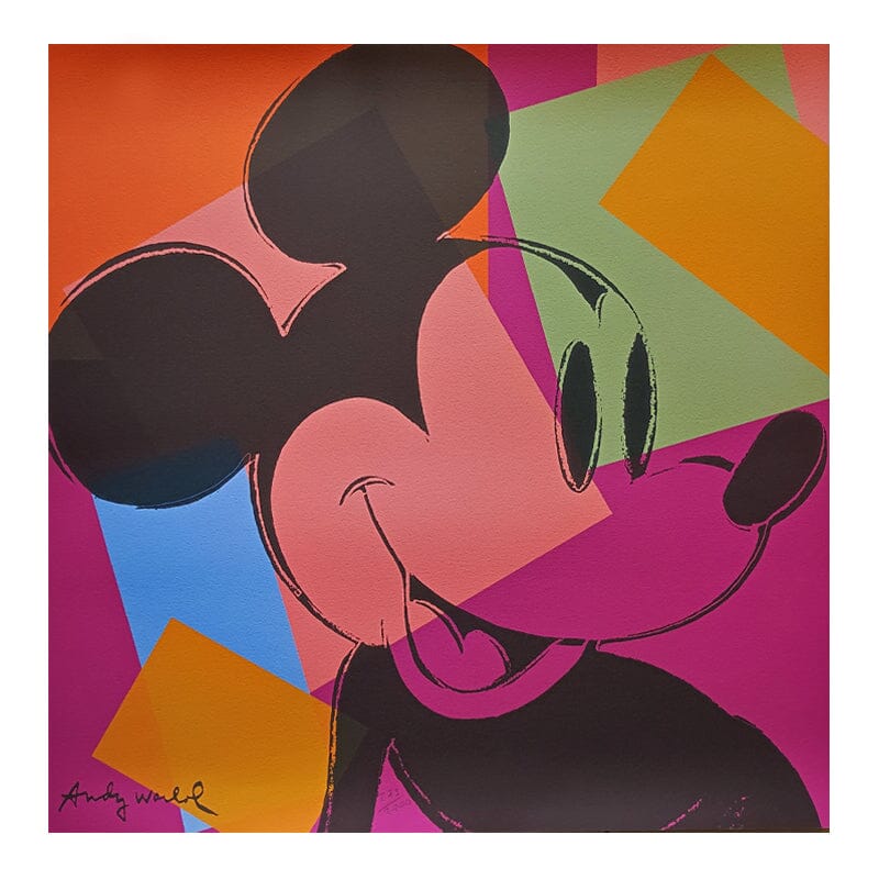 1980s Gorgeous Andy Warhol “Mickey Mouse” Limited Edition Lithograph by CMOA