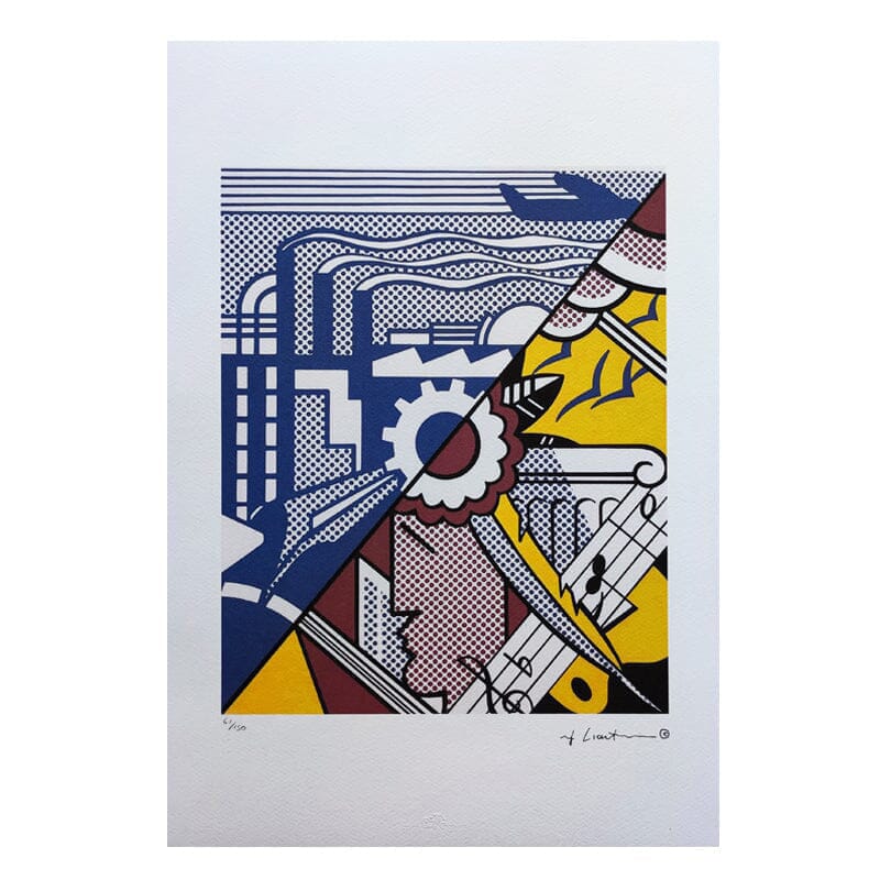 Prodotti 1980s Original Stunning Roy Lichtenstein “Industry And The Arts (II)” Limited Edition Lithograph