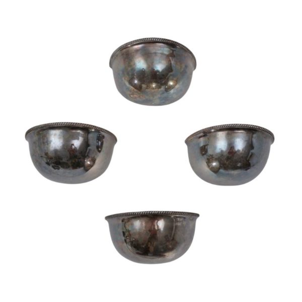 Art Deco demilune sconces/wall lights, set of 4, silver plated, 1920`s ca, English