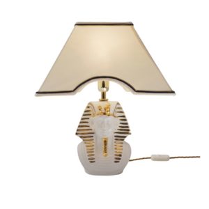 Tutankhamun table lamp, Ahura Porcelain, white & gold, 1970`s ca, Italian