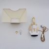 Tutankhamun table lamp, Ahura Porcelain, white & gold, 1970`s ca, Italian