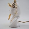 Tutankhamun table lamp, Ahura Porcelain, white & gold, 1970`s ca, Italian