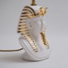 Tutankhamun table lamp, Ahura Porcelain, white & gold, 1970`s ca, Italian