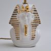 Tutankhamun table lamp, Ahura Porcelain, white & gold, 1970`s ca, Italian