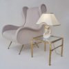Tutankhamun table lamp, Ahura Porcelain, white & gold, 1970`s ca, Italian