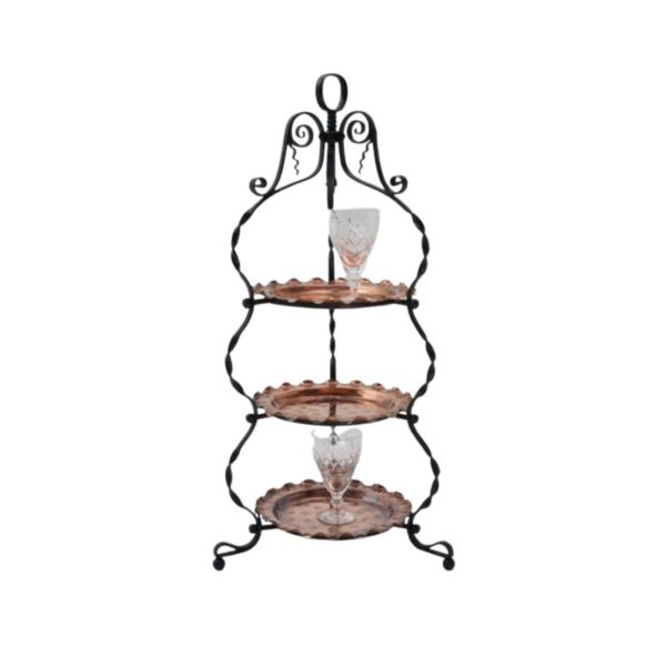 Arts & Crafts cake stand display Townshends style, iron & copper, 1900`s ca, English Arts & Crafts cake stand display Townshends style, iron & copper, 1900`s ca, English
