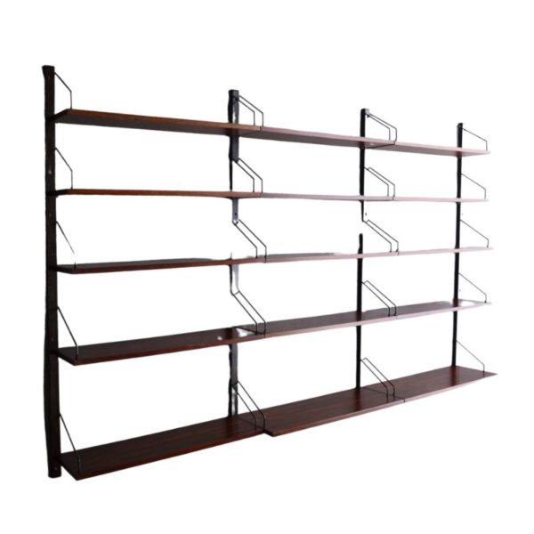 Vintage Rosewood Modular Wall Shelving Unit Shelves by Poul Cadovius, 1960s