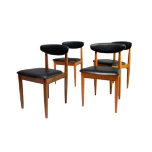 Set of 4 1970’s mid century dining chairs by Schreiber