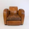 Art Deco Streamline leather armchair