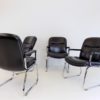 Set of 4 leather office chairs by Grahl