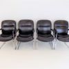Set of 4 leather office chairs by Grahl