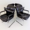 Set of 4 leather office chairs by Grahl