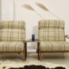 2-seater sofa that converts into armchairs, 70s-80s. Solid pine.