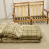 2-seater sofa that converts into armchairs, 70s-80s. Solid pine.