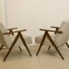 Pair of vintage 60's design oak armchairs. Ref / Amber.