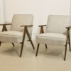 Pair of vintage 60's design oak armchairs. Ref / Amber.