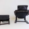 Nelo Kroken leather chair with ottoman by Ake Fribytter