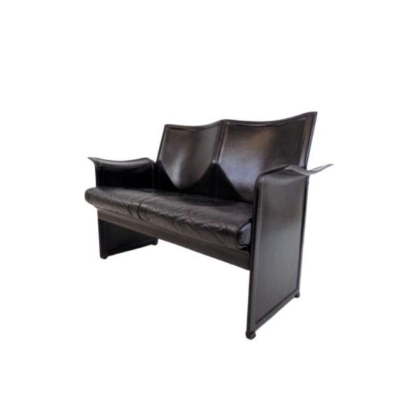 Matteo Grassi Korium 2 seater leather sofa by Tito Agnoli