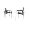 Set of 2 Strässle HE leather lounge chairs by Hans Eichenberger